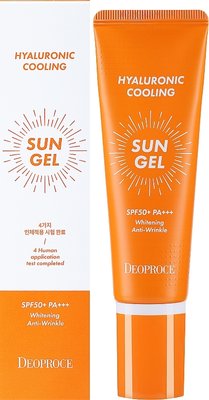 Сонцезахисний крем-гель з гіалуроновою кислотою Deoproce Hyaluronic Cooling Sun Gel SPF50+, 50 мл 8809410039264 фото