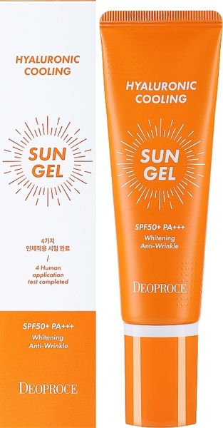 Сонцезахисний крем-гель з гіалуроновою кислотою Deoproce Hyaluronic Cooling Sun Gel SPF50+, 50 мл 8809410039264 фото